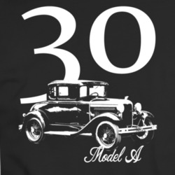 1930 Model A Three Quarter Angle View With Year And Model Name Black T