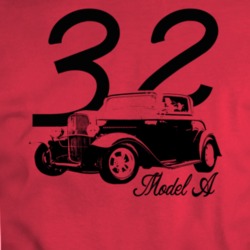 1932 Model A Three Quarter Angle View With Year And Model Name Red T S