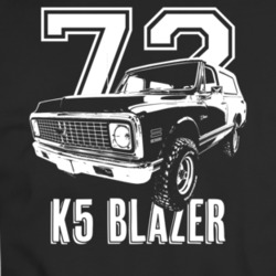 1972 K5 Blazer Three Quarter View With Year And Model Dark Color T Shi