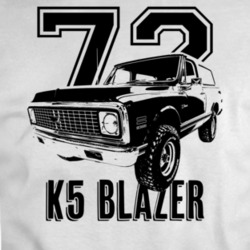 1972 K5 Blazer Three Quarter View With Year And Model Light Color T Sh
