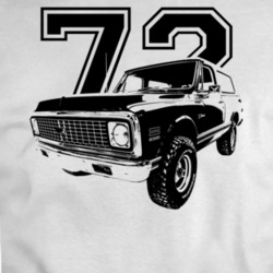 1972 K5 Blazer Three Quarter View With Year Light Color T Shirt