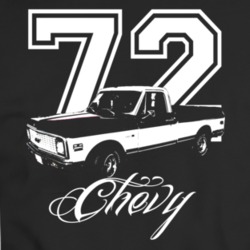 1972 C10 Cheyenne Pickup Truck Side View With Year And Model Name Dark