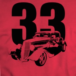 1933 Model A Three Quarter Angle View With Year Red T Shirt