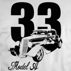 1933 Model A Three Quarter Angle View With Year And Model Name White T