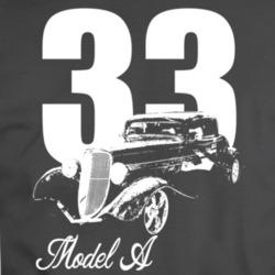 1933 Model A Three Quarter Angle View With Year And Model Name Charcoa