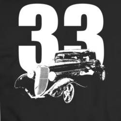 1933 Model A Three Quarter Angle View With Year Black T Shirt