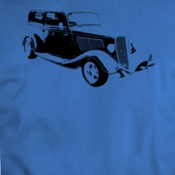 1933 Model Y Three Quarter Angle View Royal Blue T Shirt