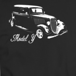 1933 Model Y Three Quarter Angle View With Model Name Black T Shirt