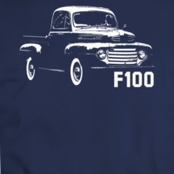 1949 F100 Three Quarter Angle View With Model Name Navy T Shirt