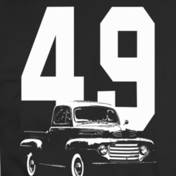 1949 F100 Three Quarter Angle View With Year Black T Shirt