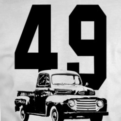 1949 F100 Three Quarter Angle View With Year White T Shirt