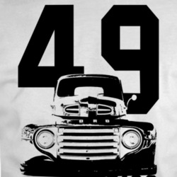 1949 F100 Grill View With Year And Model Name White T Shirt