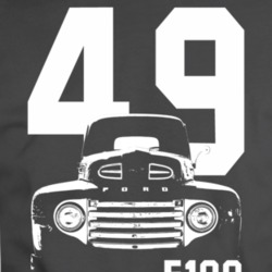 1949 F100 Grill View With Year And Model Name Charcoal Grey T Shirt