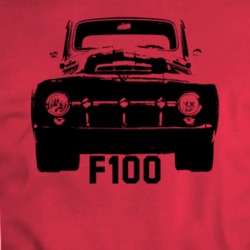 1951 F100 Grill View With Model Name Red T Shirt