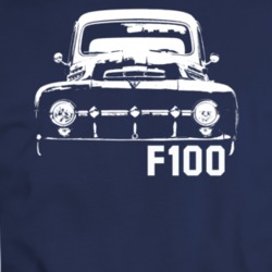 1951 F100 Grill View With Model Name Navy T Shirt