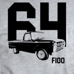 1964 F100 Three Quarter Angle View With Year And Model Name Sport Grey