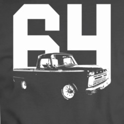 1964 F100 Three Quarter Angle View With Year Charcoal Grey T Shirt