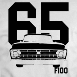 1965 F100 Grill View With Year And Model Name White T Shirt