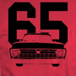 1965 F100 Grill View With Year Red T Shirt