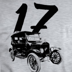 1917 Model T Three Quarter Angle View With Year Sport Grey T Shirt