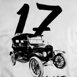 1917 Model T Three Quarter Angle View With Year And Model Name White T