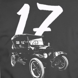 1917 Model T Three Quarter Angle View With Year Charcoal Grey T Shirt