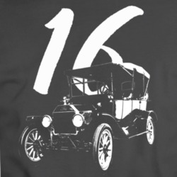 1916 Model T Three Quarter Angle View With Year Charcoal Grey T Shirt