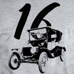 1916 Model T Three Quarter Angle View With Year Sport Heather Grey T S