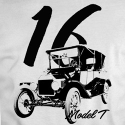 1916 Model T Three Quarter Angle View With Year And Model Name White T