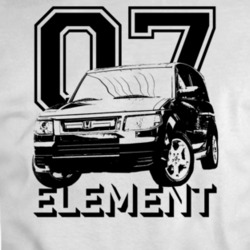 2007 Element Three Quarter View With Year And Model Light Color T Shir