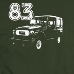 1983 Fj 40 Three Quarter Angle View Military Green T Shirt