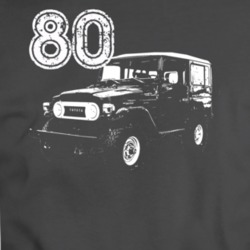 1980 Fj 40 Three Quarter Angle View Charcoal Grey T Shirt