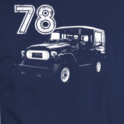 1978 Fj 40 Three Quarter Angle View Navy Blue T Shirt