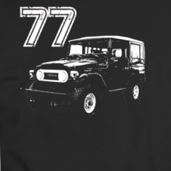 1977 Fj 40 Three Quarter Angle View Black T Shirt
