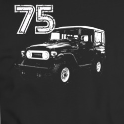 1975 Fj 40 Three Quarter Angle View Black T Shirt