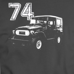 1974 Fj 40 Three Quarter Angle View Charcoal Grey T Shirt