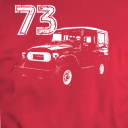 1973 Fj 40 Three Quarter Angle View Red T Shirt