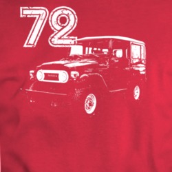 1972 Fj 40 Three Quarter View Red T Shirt