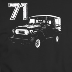 1971 Fj 40 Three Quarter Angle View Black T Shirt