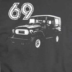 1969 Fj 40 Three Quarter Angle View Charcoal Grey T Shirt