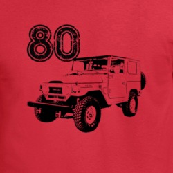 1980 Fj 40 Three Quarter Angle View Red T Shirt