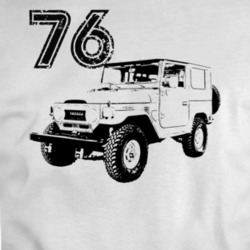 1976 Fj 40 Three Quarter Angle View White T Shirt