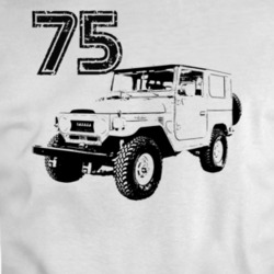 1975 Fj 40 Three Quarter Angle View White T Shirt