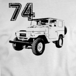 1974 Fj 40 Three Quarter Angle View White T Shirt