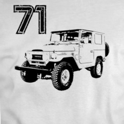 1971 Fj 40 Three Quarter Angle View White T Shirt