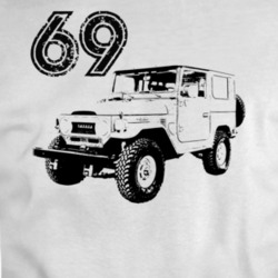 1969 Fj 40 Three Quarter Angle View White T Shirt