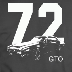 1972 Gto Three Quarter Angle View With Year And Model Name T Shirt