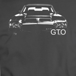 1972 Gto Grill View With Model Name Charcoal Grey T Shirt