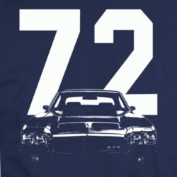1972 Gto Grill View With Year Navy Blue T Shirt