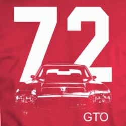 1972 Gto Grill View With Year And Model Name Red T Shirt